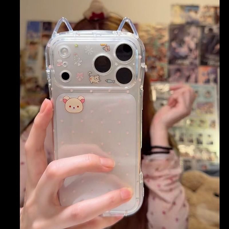 Wave point light pine bear for millet 17Pro mobile phone case red rice Note 14 new K80 / k70 soft Ci