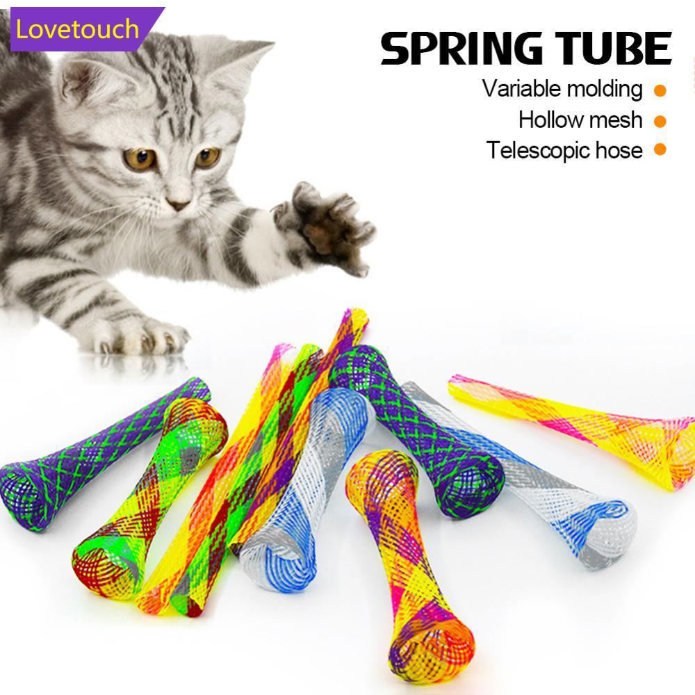 LOVETOUCH 10 ชิ้นแมวฤดูใบไม้ผลิของเล่นตลกกระโดด Catcting ของเล่นสัตว์เลี้ยงที่มีสีสัน Interactive Te