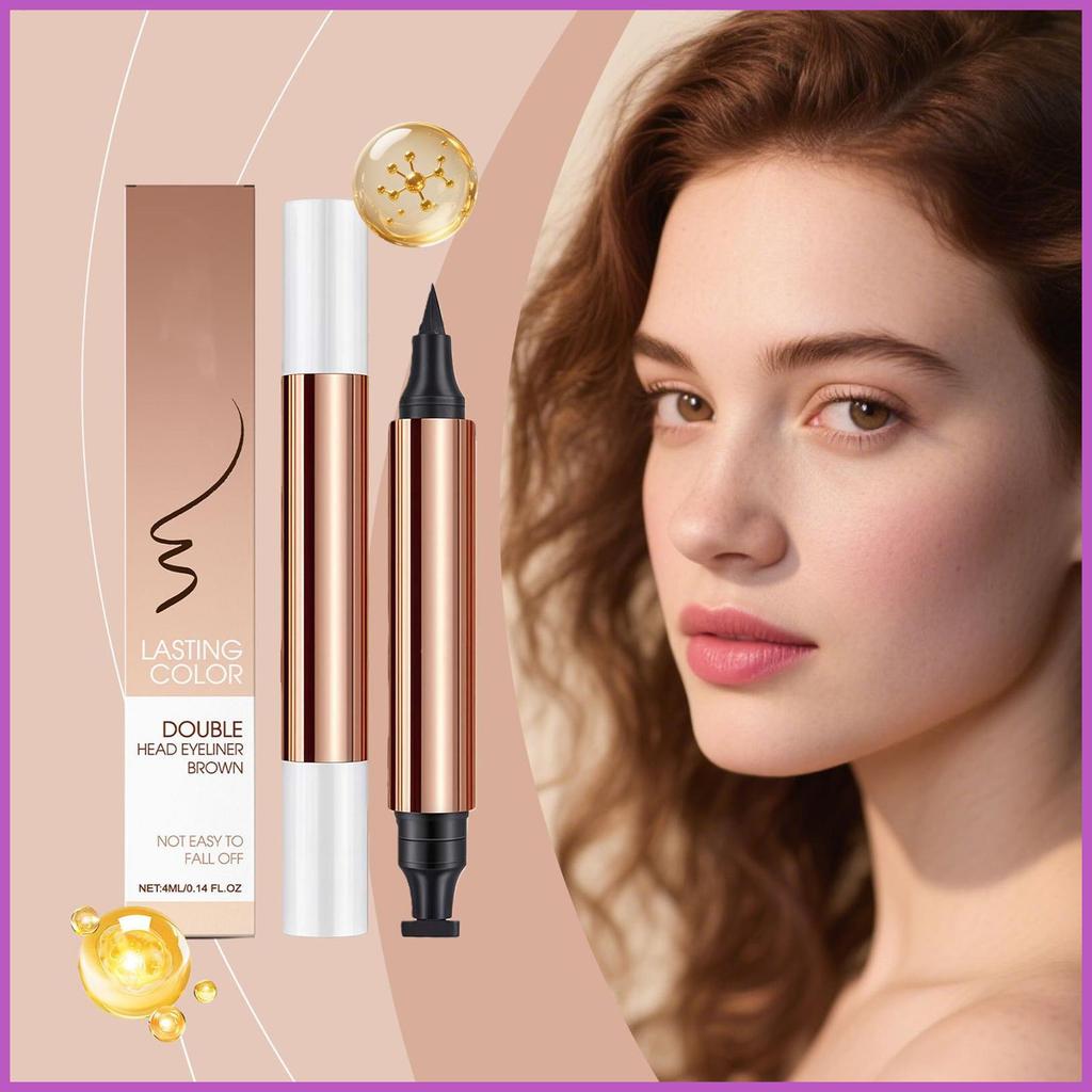 Liquid Eye Liner กันน้ํา Smudge-Proof แสตมป์ Double-Ended Eye Liner สําหรับมืออาชีพเริ่มต้นแต่งหน้าค