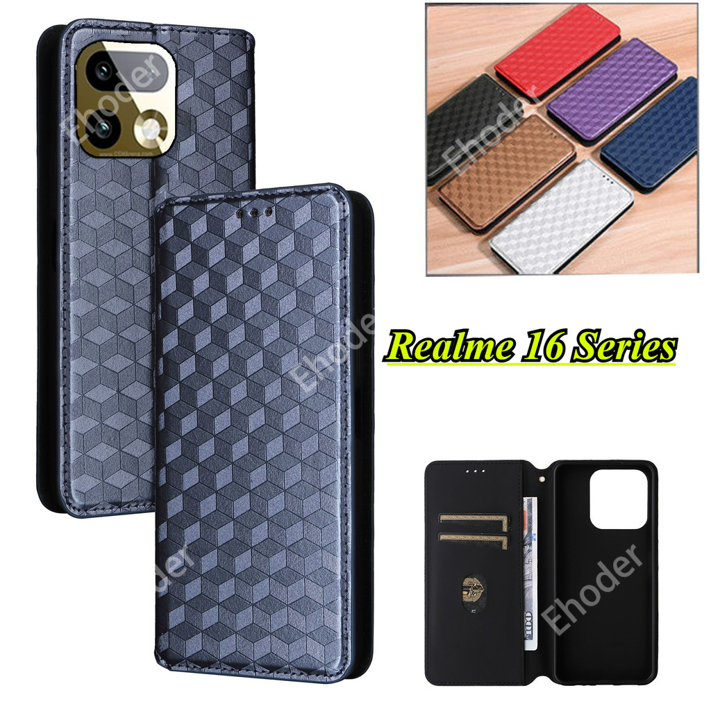 ปลอกสําหรับRealme 16 Pro Plus 5G 2026 กรณีกระเป๋าสตางค์ช่องใส่การ์ดฝาครอบหนังแม่เหล็กสําหรับRealme16Pro Realme16ProPlus 16ProPlus 16Pro 16Pro + กันกระแทกกลับกรณี