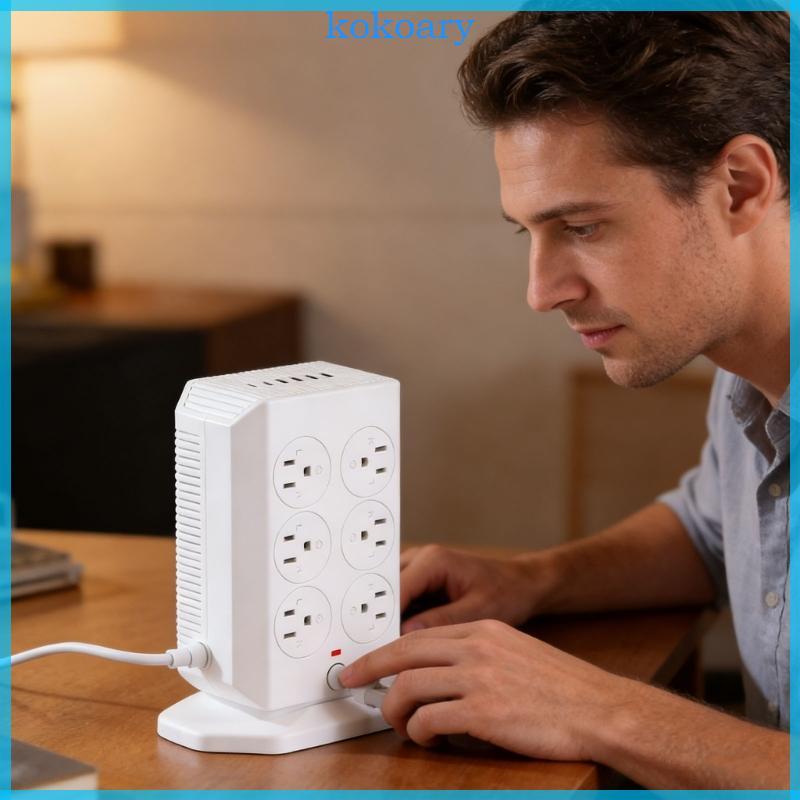 KOK ปลั๊กต่างๆ Outlet Tower 110V ขาตั้งแนวตั้งเนื้อพลาสติกแถบพลังงานทาวเวอร์