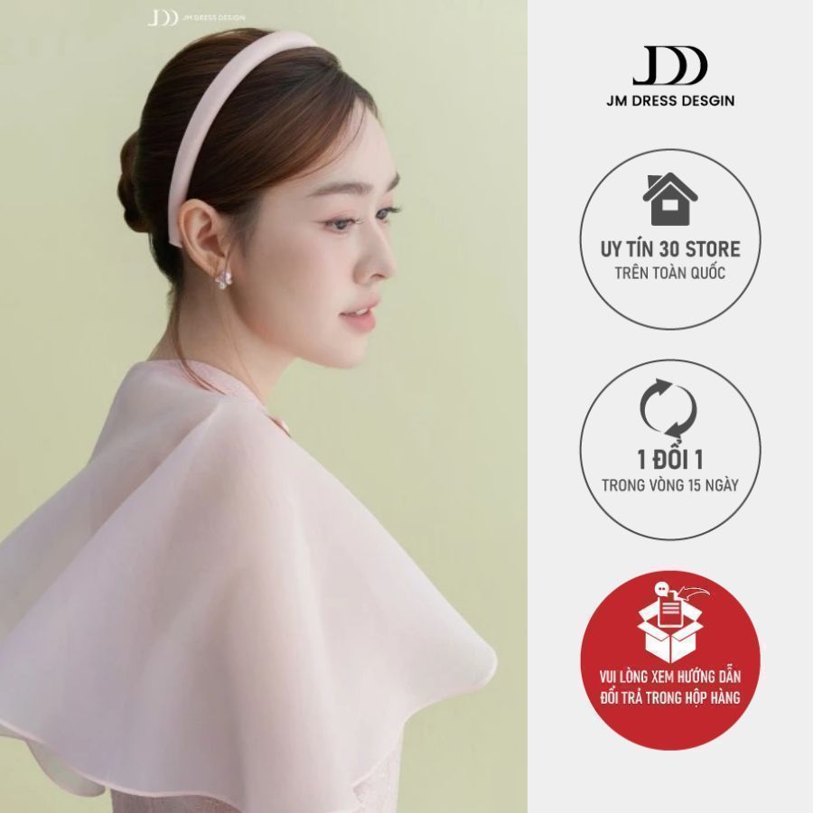 ยางรัดผมที่สวมใส่กับ ao dai ถักธรรมดาและลูกปัดปาร์ตี้เลดี้ PK05.2510 / PK06.2510 ออกแบบโดย JM Dress 