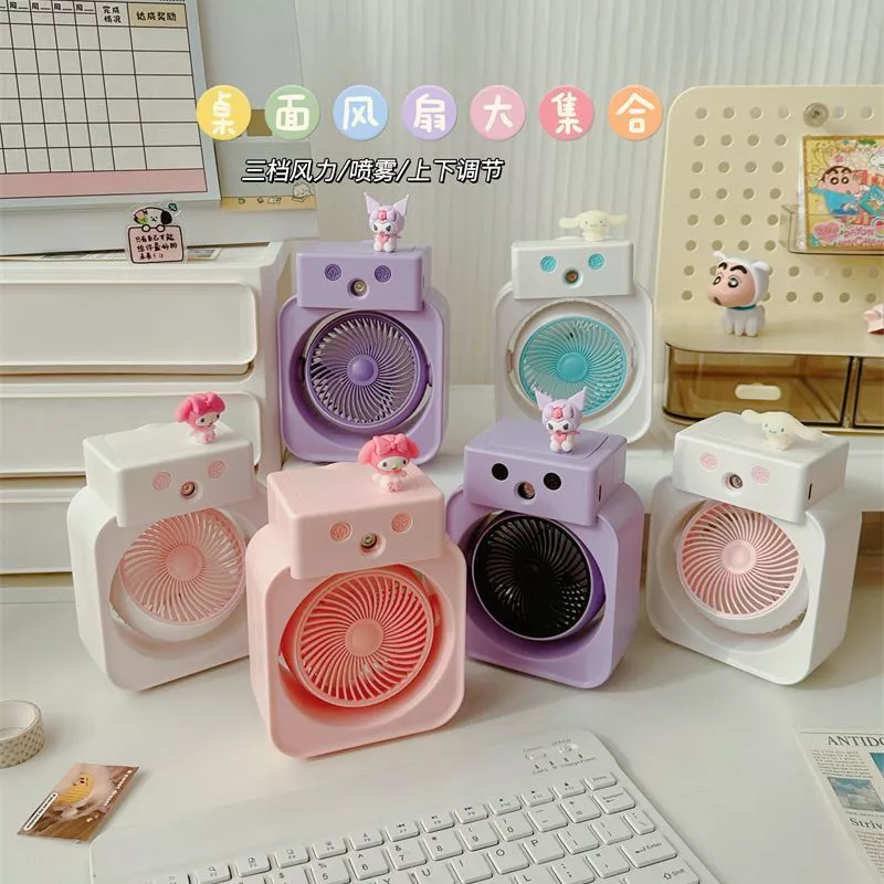 Desktop Mini Fan USB Rechargeable Humidifier Fan 3 Speed