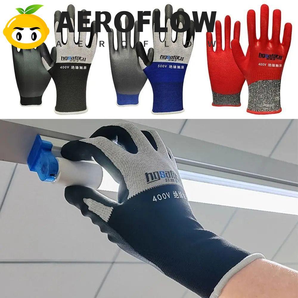AEROFLOW ถุงมือฉนวนไฟฟ้า, น้ํามันป้องกันความปลอดภัยถุงมือไฟฟ้า, หน้าจอสัมผัสแรงดันไฟฟ้าแบบยืน 400V/5