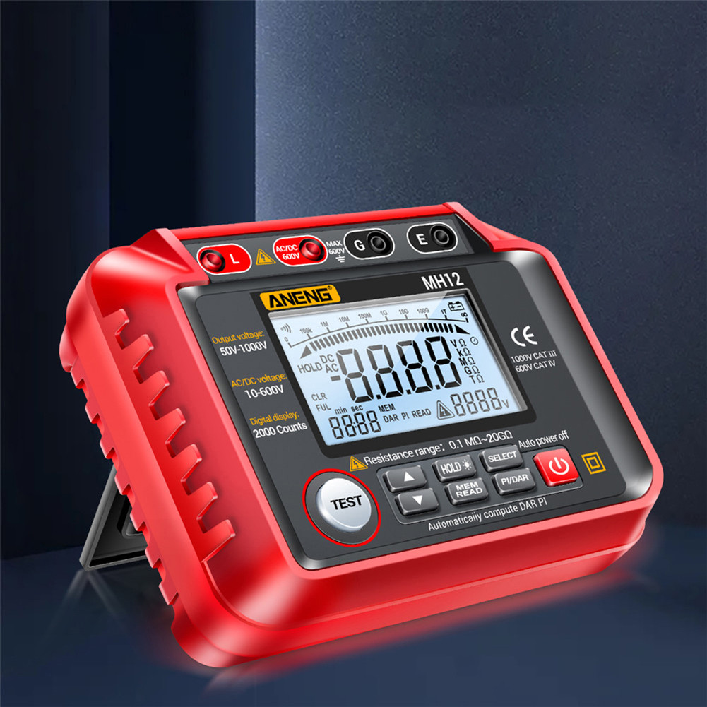 MH12 Ohm Voltage Tester Digital Megohmmeter Meter สําหรับทดสอบแรงดันไฟฟ้า