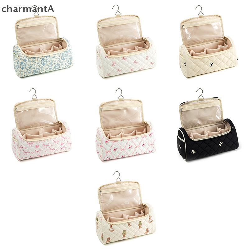 CharmantA Quilted Travel Case สําหรับ Dyson Airwrap ผ้าฝ้ายเครื่องมือกระเป๋าเดินทาง Hangable กระเป๋าเก็บตะขอแขวน TH