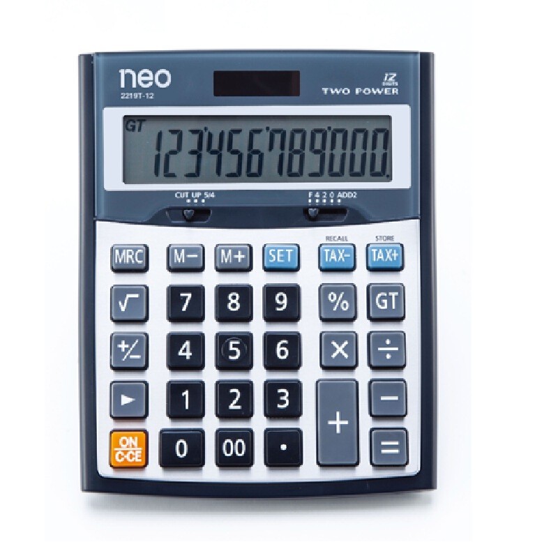 NEO เครื่องคิดเลข 12 หลัก รุ่น 2219T-12 สีเงิน-ดำ