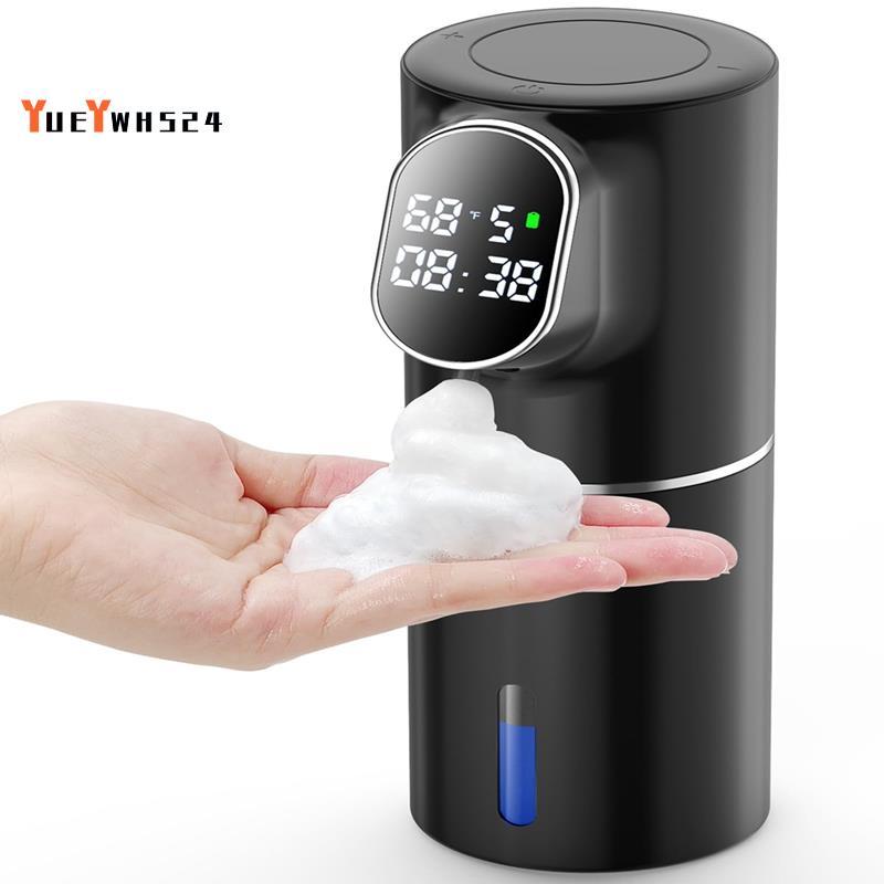 [ขายดี Y4]เครื่องจ่ายสบู่ฟองอัตโนมัติ Touchless HD LED จอแสดงผลเวลาและอุณหภูมิปรับได้ 5 ระดับ IPX6 1