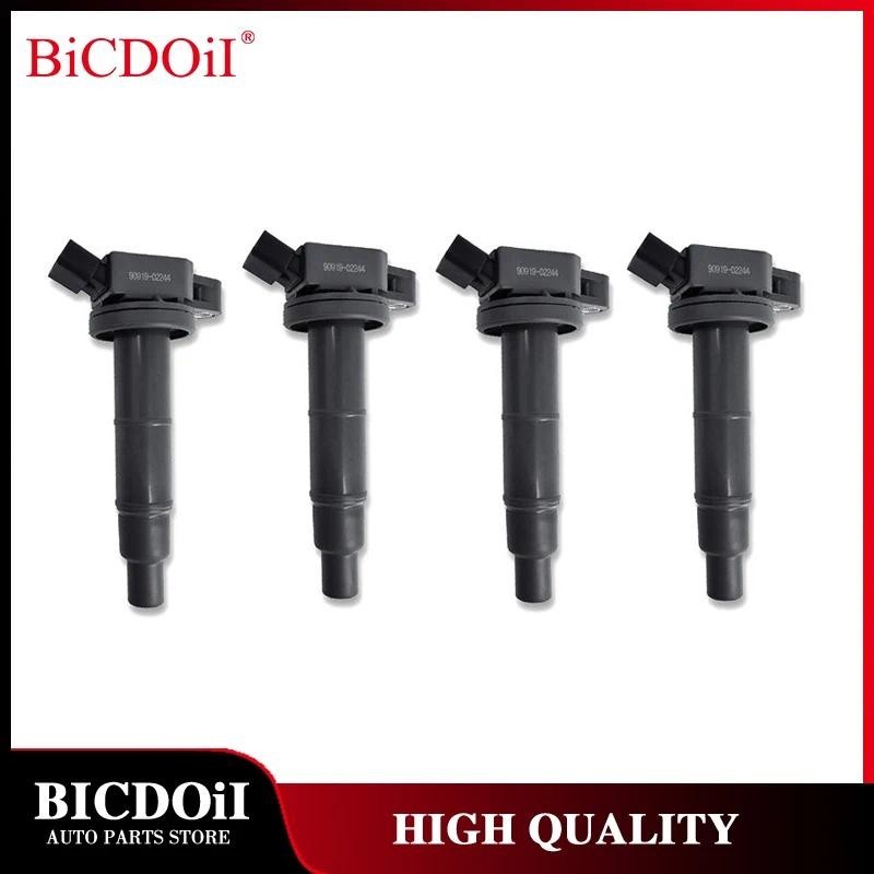 4 ชิ้น 90919-02244 คอยล์จุดระเบิดรถยนต์สําหรับ Toyota Camry Matrix Highlander RAV4 Scion tC xB Lexus