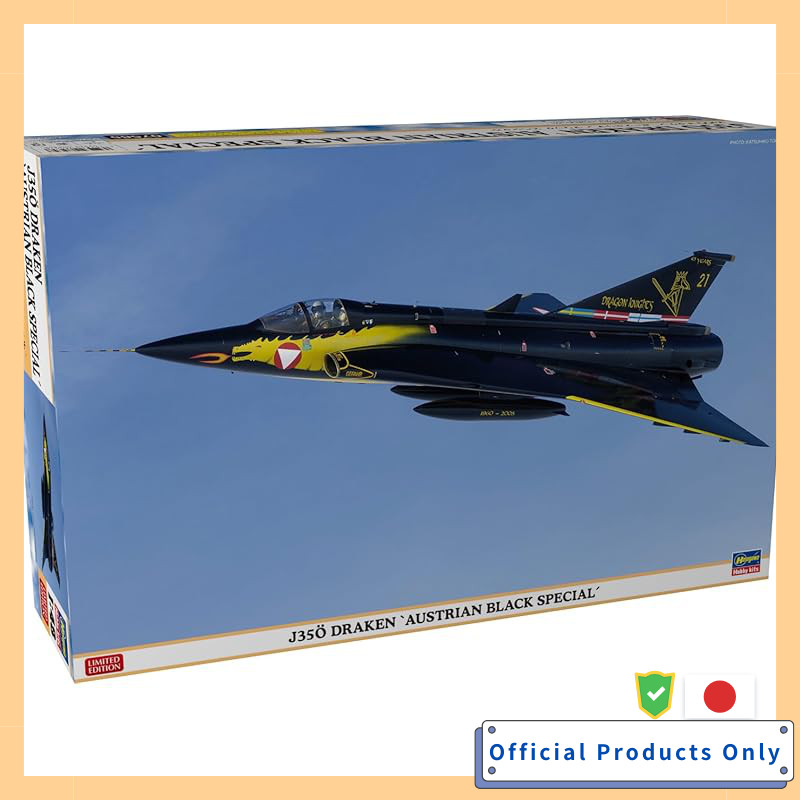 Hasegawa 1/48 Austria J35O Draken Austrian Black Special Plastic Model 07565