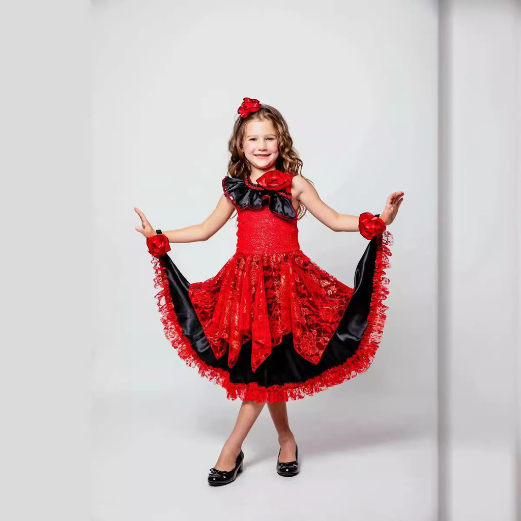 Flamenco Dancer ชุดประจำการMasquerade Party สำหรับเด็ก สไตล์ Flamengo Dancer แท้จากสเปน WJG