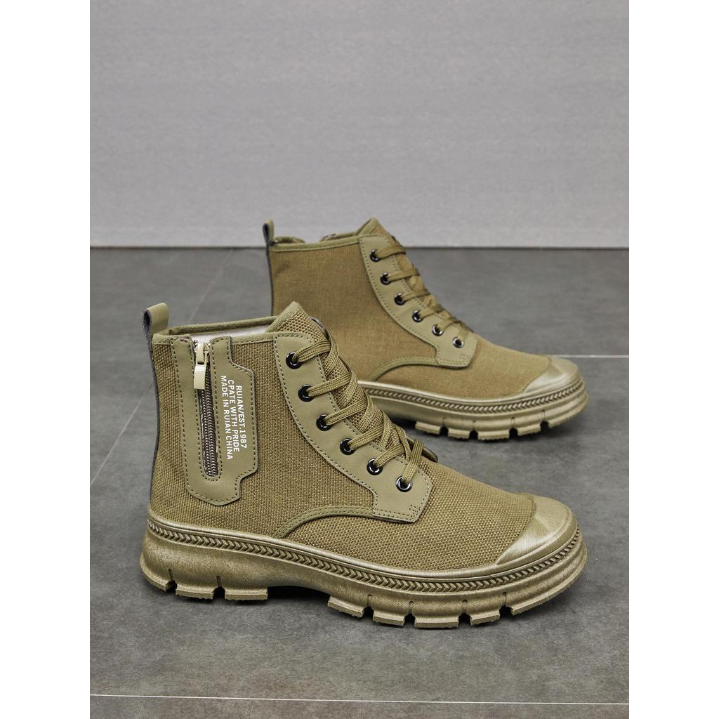 3522正品山 男春秋拉链高腰轮 ความช่วยเหลือ底鞋耐磨防滑轻便透气防滑保鞋3522ของแท้รองเท้านักปีนเขาผู้ชายฤดูใบไม้ผลิและฤดูใบไม้ร่