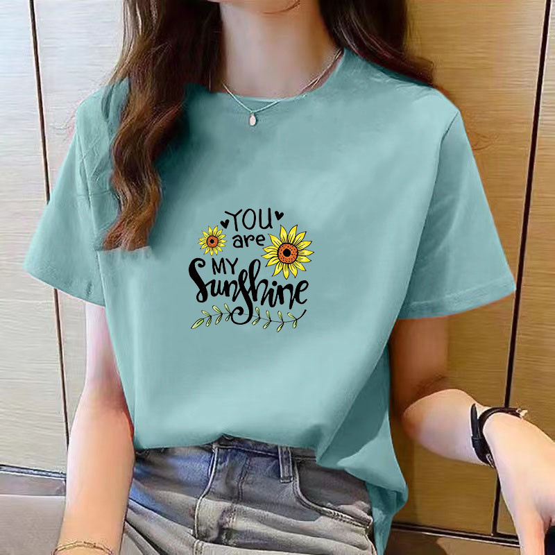 COD ขนาดใหญ่ผู้หญิงเสื้อหลวมผู้หญิงเกาหลีสไตล์ T เสื้อผู้หญิงเสื้อผ้าฤดูร้อนแขนสั้นผู้หญิงเสื้อยืดรอ