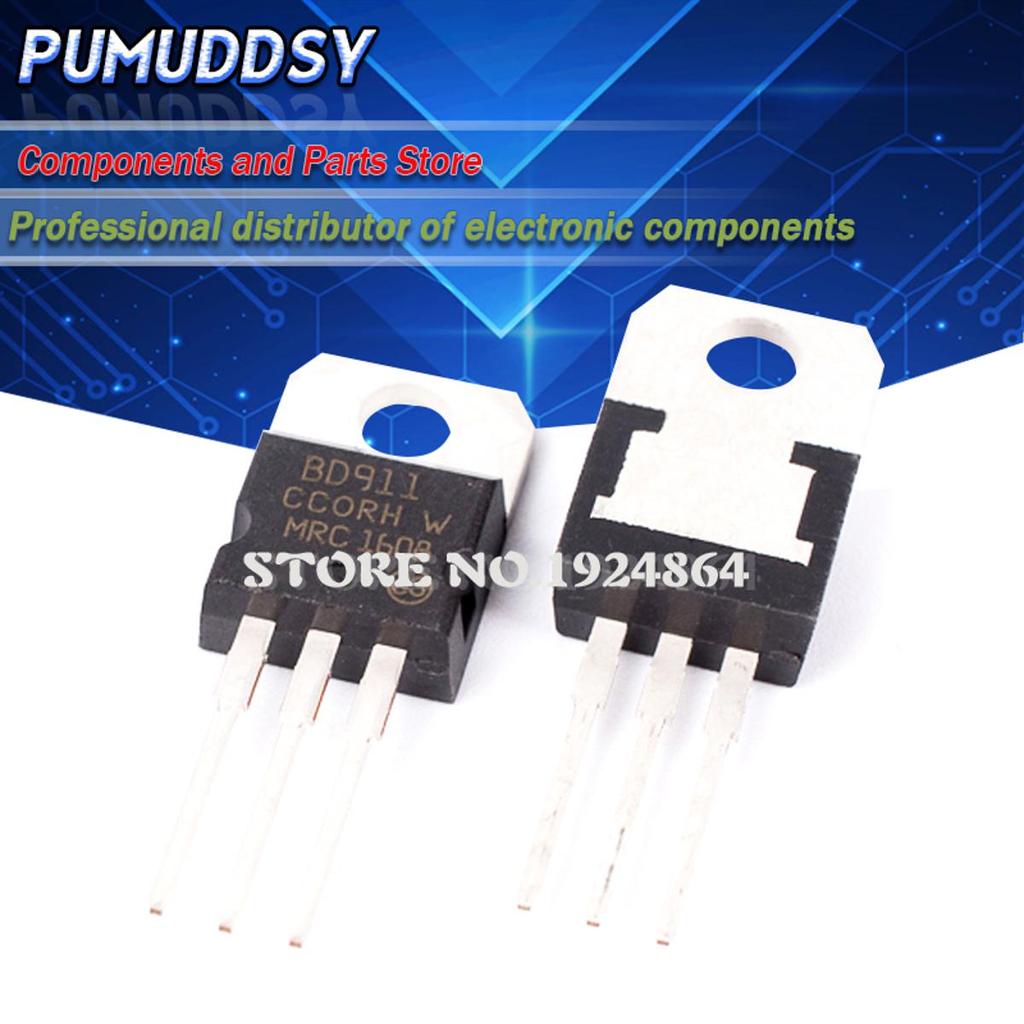 5 คู่ 10PCS BD911 BD912 Darlington ทรานซิสเตอร์ (5PCS BD911+5PCS BD912) 15A 100V TO-220 IC แท้