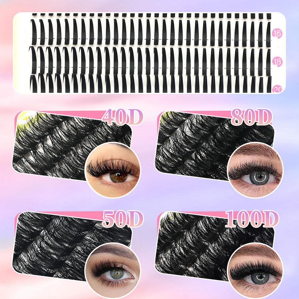 150d + 200d Voluminous ขนตาปลอม Fairy 18 มม.Dense Clusters Segmented D4g9