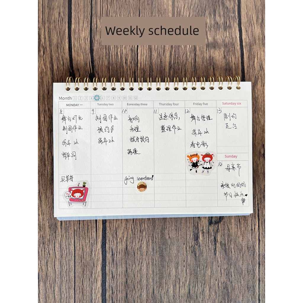 planner 2026 แพลนเนอร์ 2026 Simple Weekly Planner Schedule Notebook Efficiency Manual Coil Weekly Pl