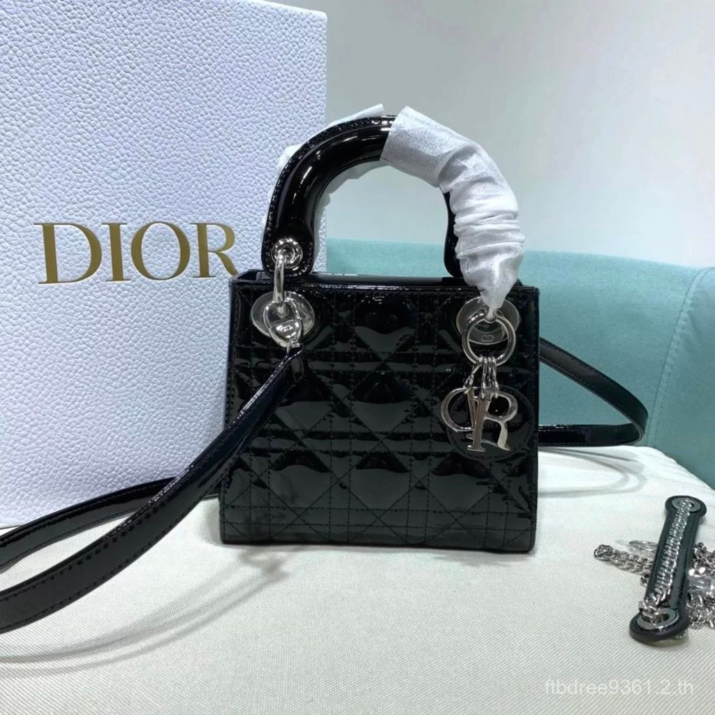 Dior Dior Dior Black Patent Leather Three Grid LL