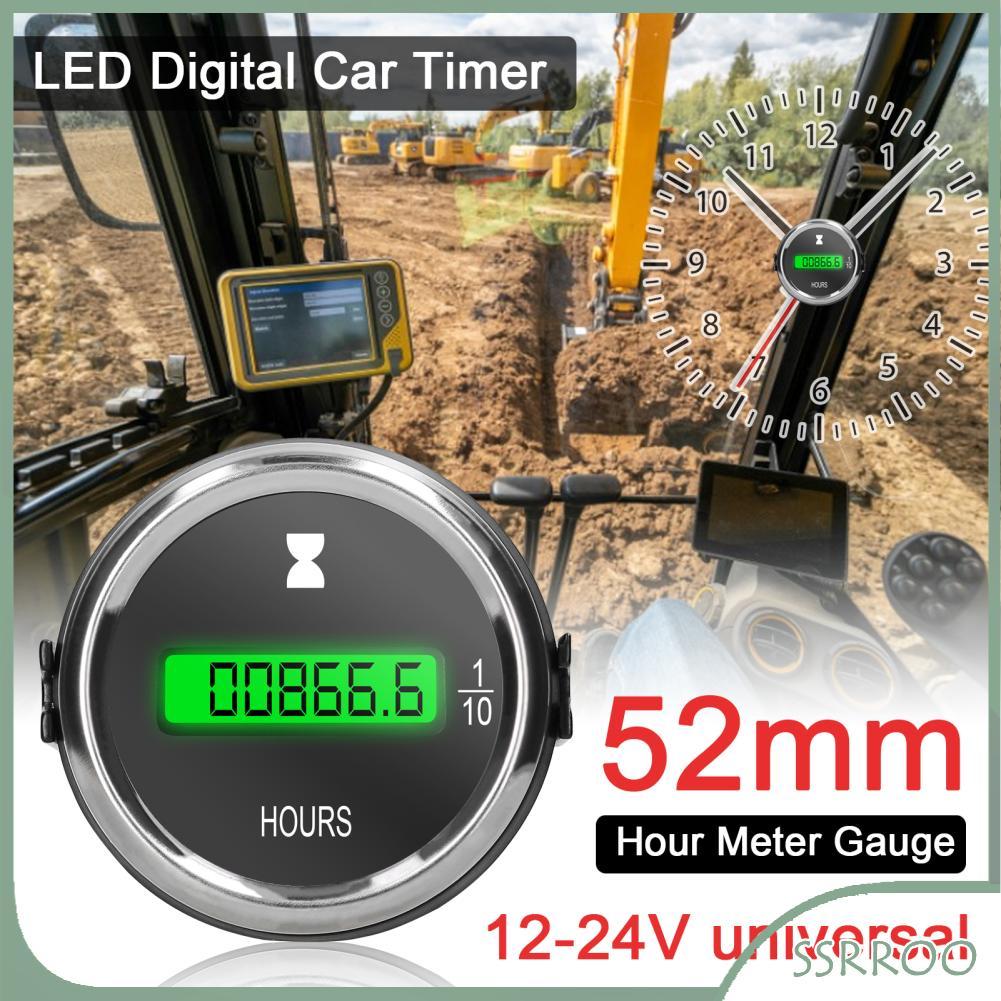 Ssrroo Ssrroo Yosoo 52 มม.เครื่องวัดชั่วโมง LED Digital Car Timer ทนทานสำหรับรถยนต์เครื่องติดตามเวลา