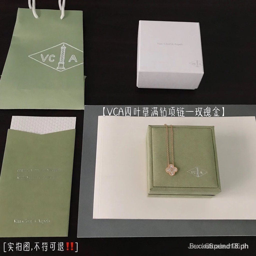 Van Cleef Van Cleef & Arpels [VC@50Anniversary Four-Leaf Clover สร้อยคอเพชรเต็มRose Gold]VC@Full Dia