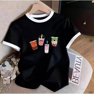 เสื้อยืดสำหรับสาวอวบ ลายน่ารัก แขนสั้น คอกลม รูปแบบหลากหลายความหลากหลายของรูปแบบ ป้ายเชอร์รี่ มีสีมากขึ้น ทุกวัน ทันสมัย