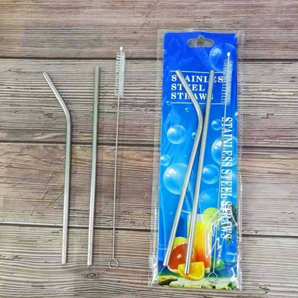 หลอดดูด หลอดสเตนเลส พร้อมแปลงทำความสะอาด หลอดดูดน้ำเยติ 🚛สินค้าพร้อมส่งจากไทย
