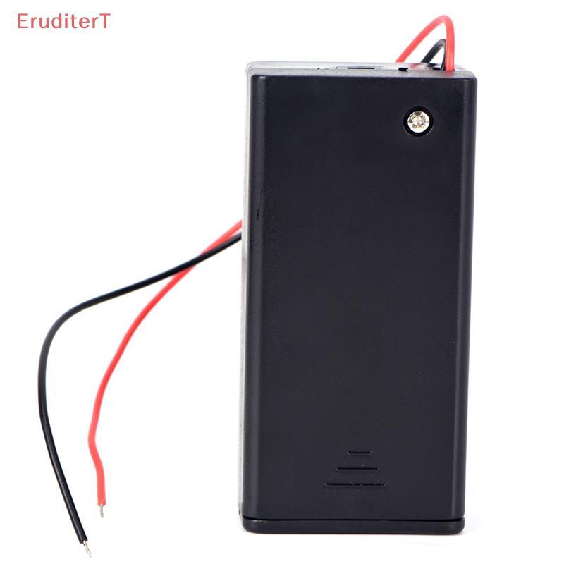 [EruditerT] 9V Volt PP3 Battery Holder Box DC Case With Wire Lead ON/OFF Switch Cover [ใหม่]