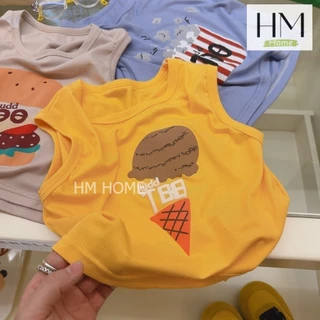 เสื้อแขนกุดเด็ก เสื้อเด็กแฟชั่นซัมเมอร์ เสื้อลำลองลายการ์ตูนน่ารัก