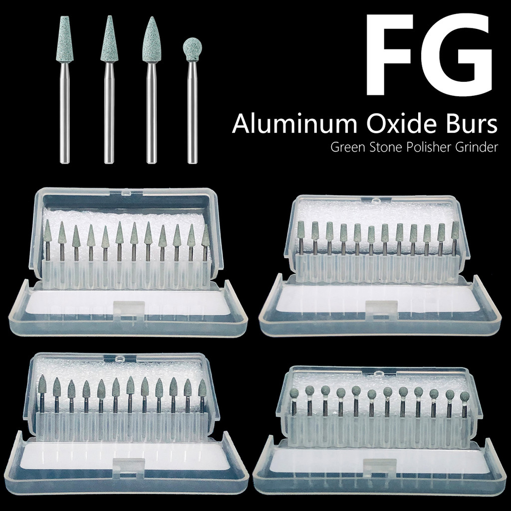 12 ชิ้น/กล่อง FG ขัด Burs หินสีเขียวขัดเครื่องบดสําหรับ Finishing Porcelain เคลือบคอมโพสิตเรซิ่นขัด