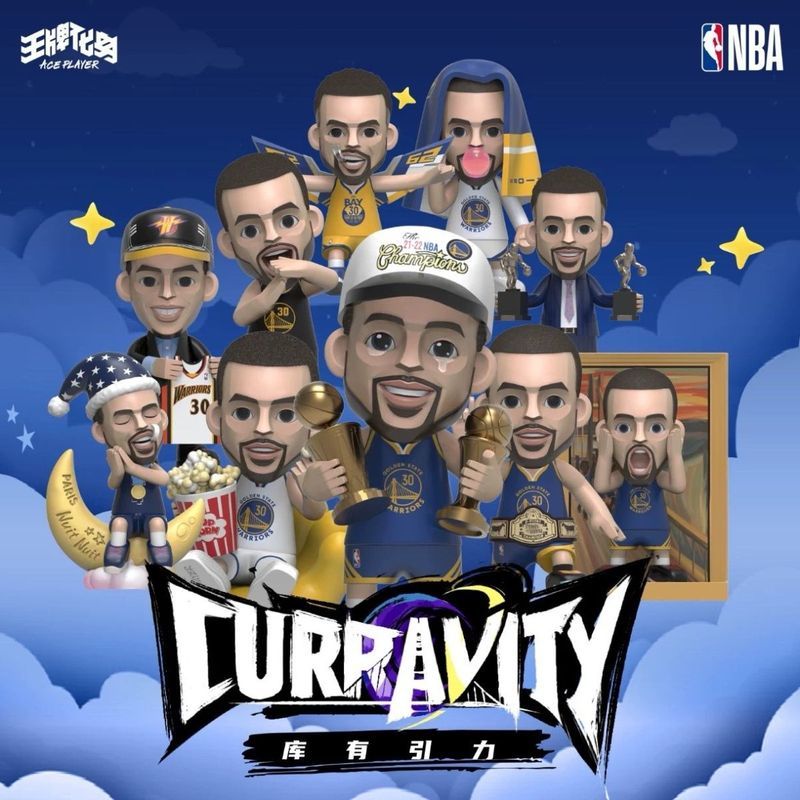 Ace ได้รับการรับรอง NBA Gravity Figure Curry รูป Curry รูปตุ๊กตาตกแต่งกล่องบริการชุด 9 กล่องขนาดเล็ก