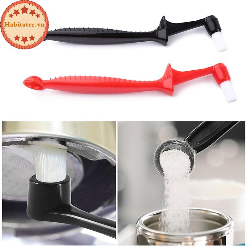 TATER 1PC Coffee Brush Espresso Coffee Machine แปรงทําความสะอาดด้ามยาวแบบบูรณาการ Two-In-One พร้อมช้