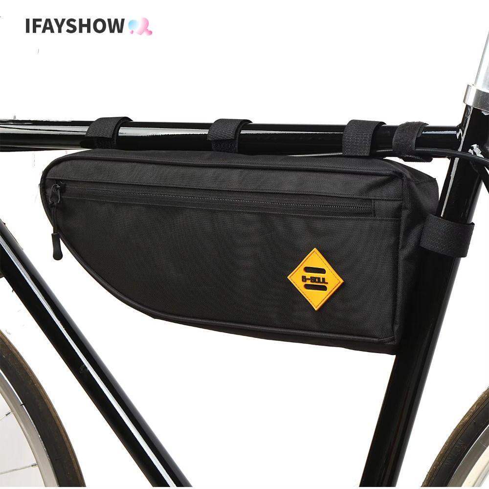 IFAYSHOW กระเป๋าติดหน้ารถจักรยาน ทรงสามเหลี่ยม ขนาดใหญ่ ทนทานและกันน้ำ พร้อมใช้งานได้ทั้งจักรยานเสือภูเขาและประเภทอื่น ๆ