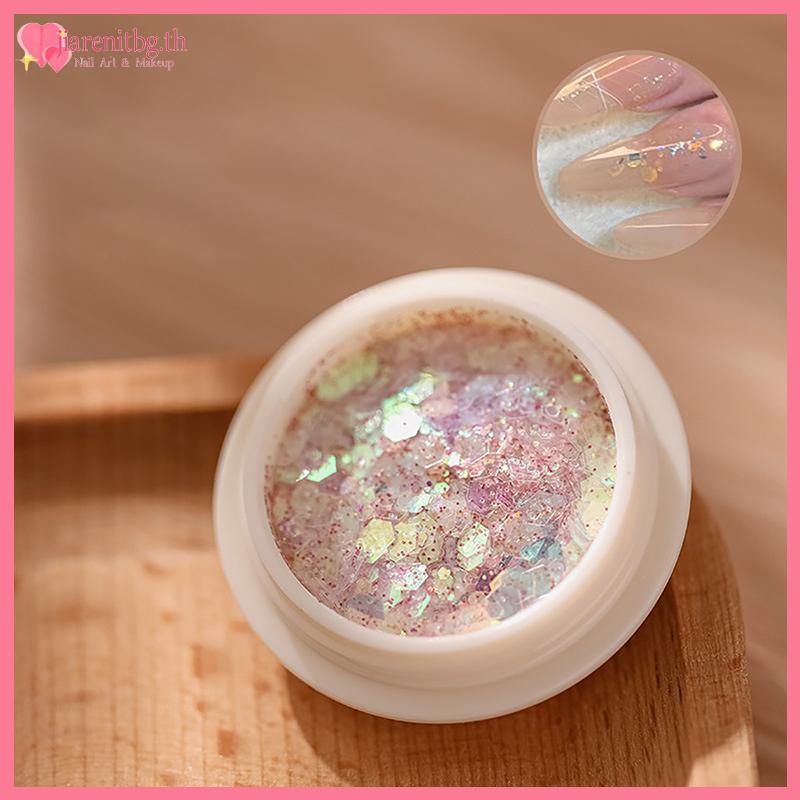 RENBG 1 กล่องผสมเล็บ Glitter Sequins Flakes เล็บตกแต่งเจล Polish อุปกรณ์แต่งเล็บ TH - รูปที่ 2
