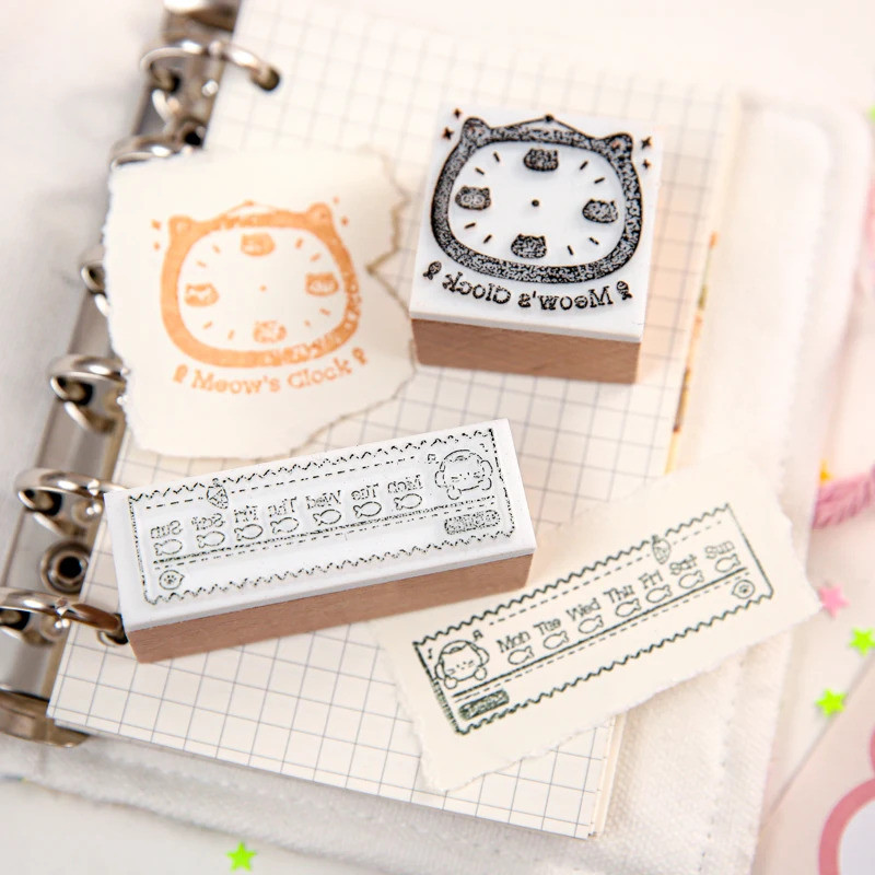 Journal GO แมวน่ารักแสตมป์ไม้สําหรับ DIY Stamping Junk Journal ป้ายการ์ด Scrapbooking Meow Seal Craft งานอดิเรกมาตรฐานแสตมป์ - รูปที่ 4
