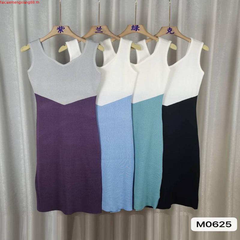 [SSNE] Heartbeat twotone dress เดรสไหมพรมคอหัวใจออกงาน ชุดเดรสแขนกุด ลําลอง เข้ารูป สไตล์เกาหลี สําห