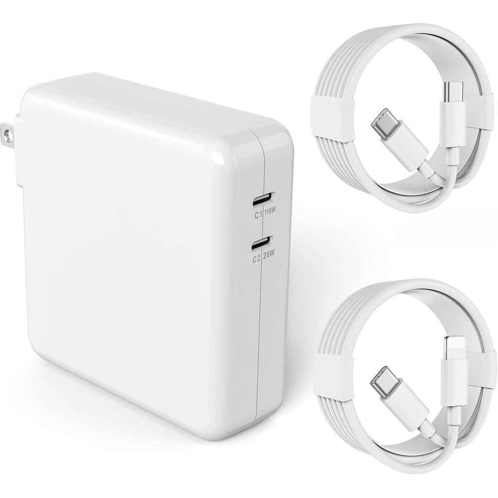 เครื่องชาร์จ Mac Book Pro เครื่องชาร์จ USB C 138W เข้ากันได้กับอุปกรณ์ MacBook Pro 16, 15, 14, 13 นิ