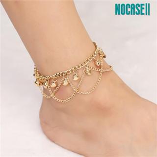 NOCASE สร้อยข้อเท้ากระดิ่ง, Gold Plated Lady รองเท้าส้นสูง P…