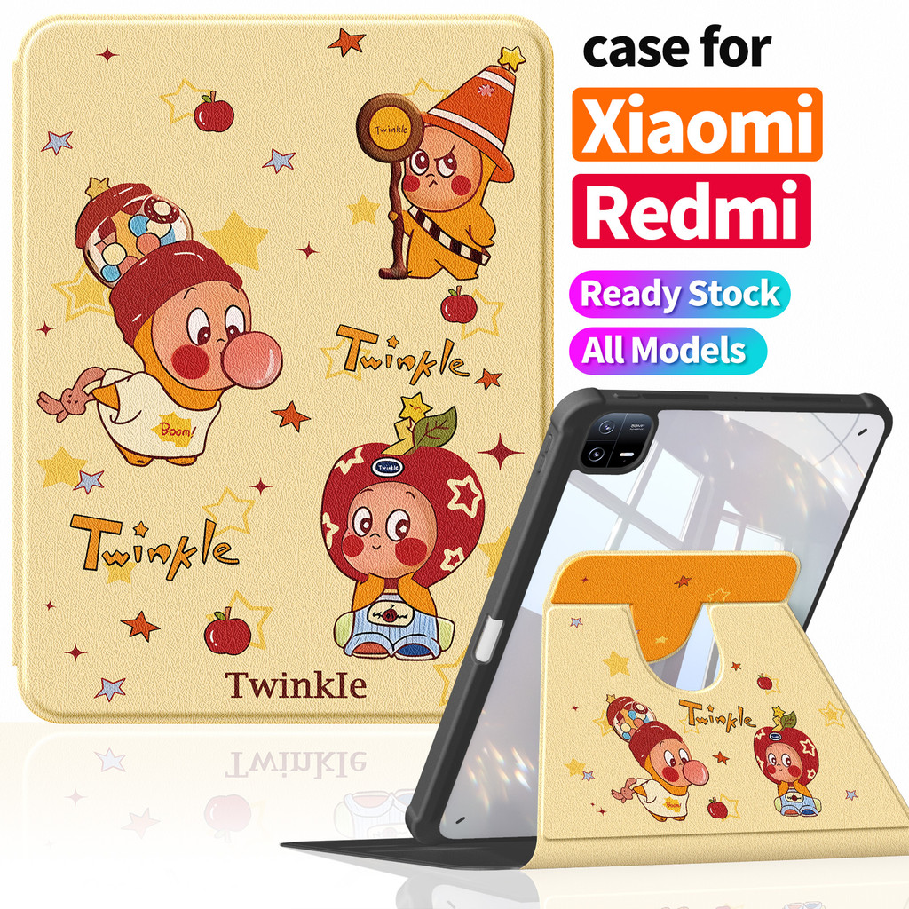 เหมาะสําหรับ Redmi Pad SE 2025 11" เคสป้องกัน TPU ขอบนุ่ม ถุงลมนิรภัยสี่มุม Xiaomi Pad 5 6 Pro Pad 7 8 Pro ลายการ์ตูน 360° รุ่น A1501