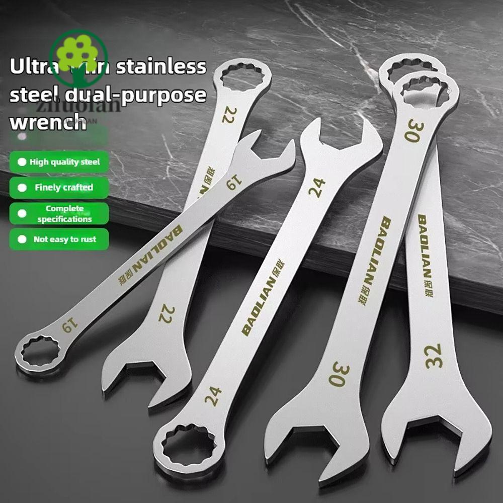 ZILUOLAN 1 ชิ้น Ultra-thin ประแจปลายเปิด, 5-32 มิลลิเมตร Double-end Ratchet Spanner, ทนทาน Multi-Function ความหนา 3 มิลลิเมตรประแจปลายเปิดจักรยานรถจักรยานยนต์รถซ่อมเครื่องมือ