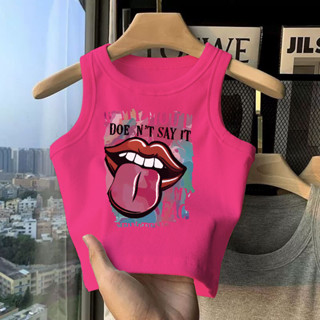 NFV เสื้อกล้ามผู้หญิง  คอกลม แฟชั่นสไตล์เกาหลี เซ็กซี่ ยืดหย…