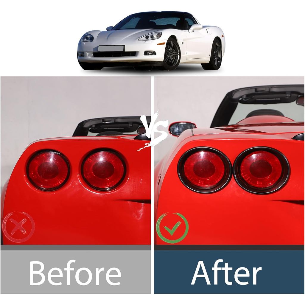 Lcojicep ABS ไฟท้ายด้านหลัง Guards Cover,ใช้งานร่วมกับ Corvette C6 Z06 ZR1 2005-2013 ไฟท้ายรถฝาครอบ 