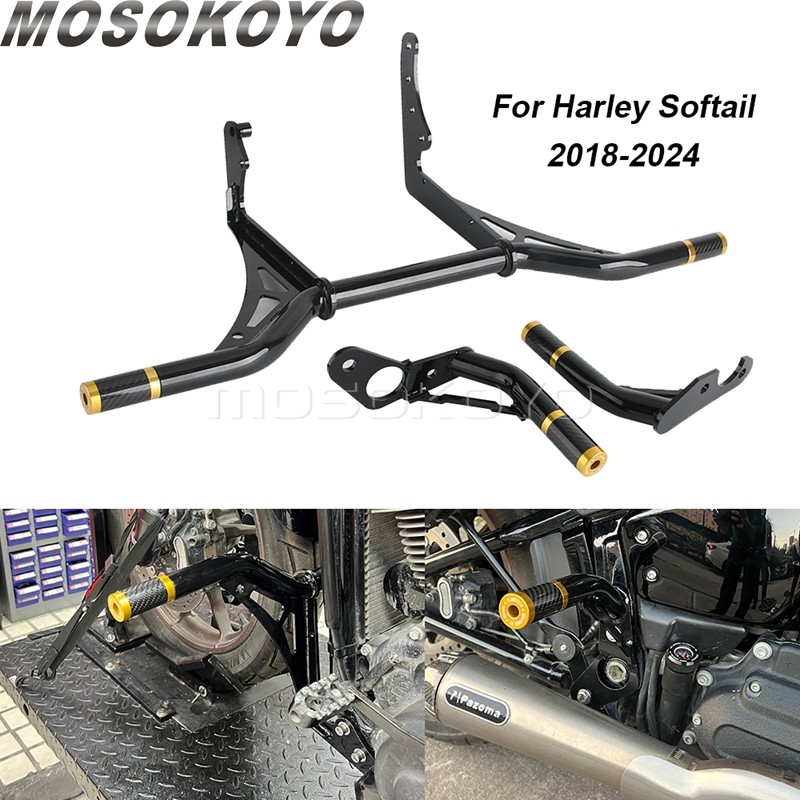 MY เครื่องยนต์ด้านหน้า Protector ผู้โดยสารด้านหลัง Crash Bar สําหรับ Harley Softail Street Bob FXBB 