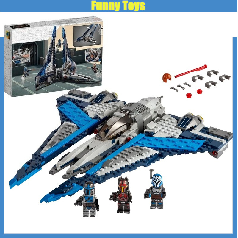 75316 Mandalorian Starfighter Building Block Assembly เครื่องประดับเด็กการศึกษาของเล่นเด็กผู้ใหญ่ของ