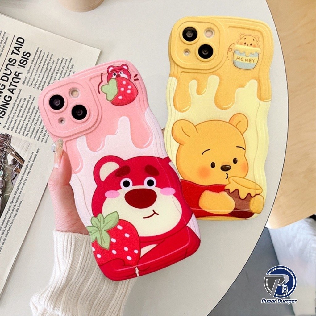 SS800 SOFTCASE SILICON WAVY WAVE POOH & LOTSO สําหรับ SAMSUNG A34 A05 A05S A24 A53 A31 A14 A20 A30 A