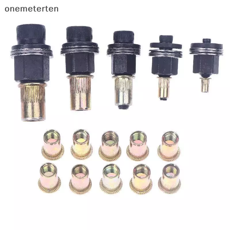 Rten 11 ชิ้นคู่มือ Riveter Nut เครื่องมืออุปกรณ์เสริมสําหรับถั่ว M3 M4 M5 M6 M8 M10 M12 ง่ายติดตั้ง Hand Rivet Nut N
