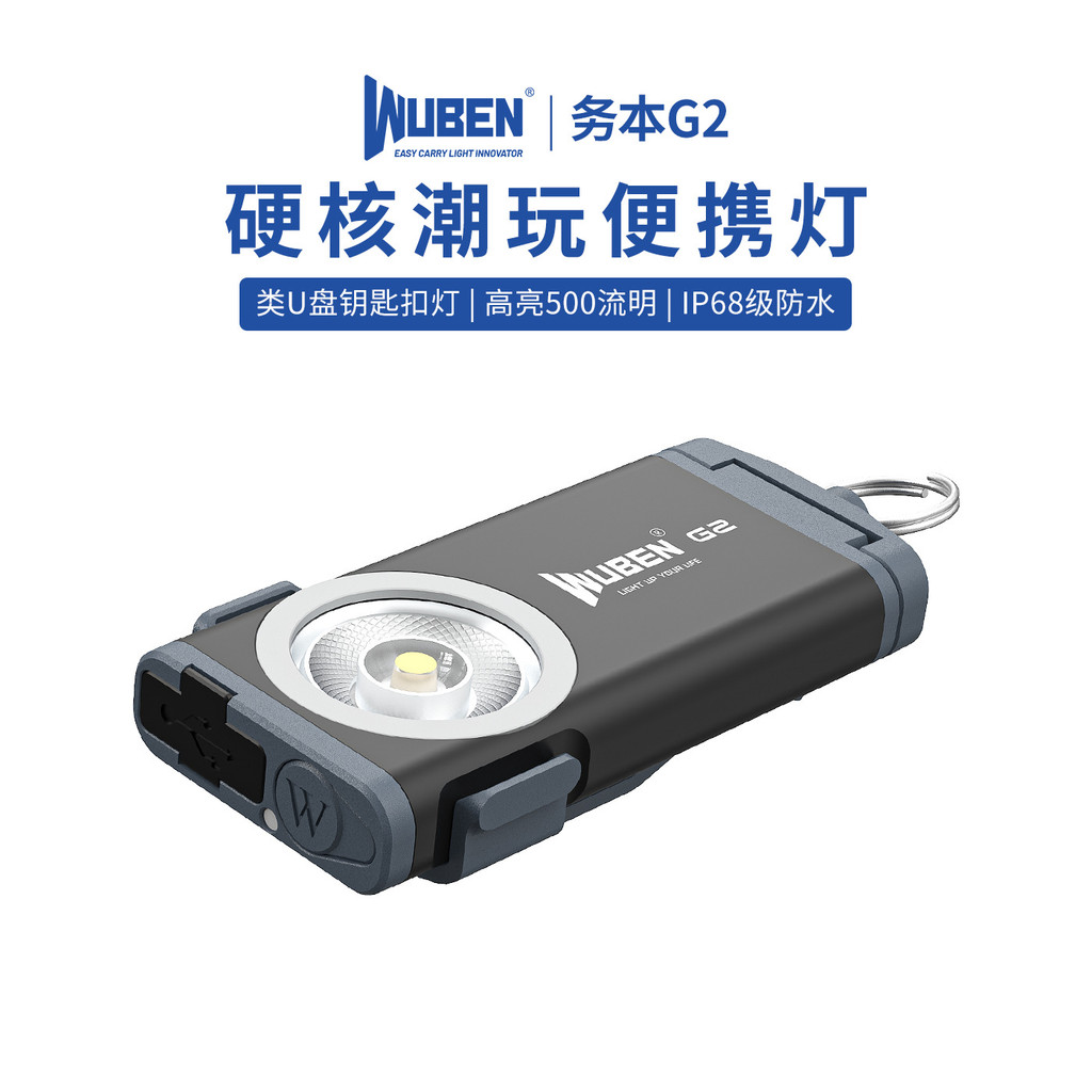 ไฟฉายพกพา G2wuben แสงสว่างสำหรับใช้งานกลางแจ้ง พร้อมระบบปลดล็อกเร็วและชาร์ตไว มินิ EDC ขนาดเล็ก