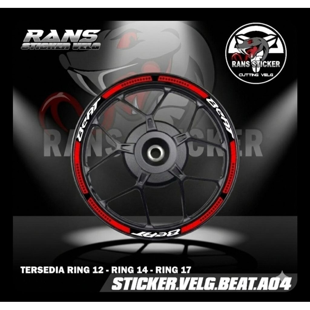 BEAT RIM STICKER - HONDA BEAT A04 TIRE/VELG VARIATION LIST STICKER