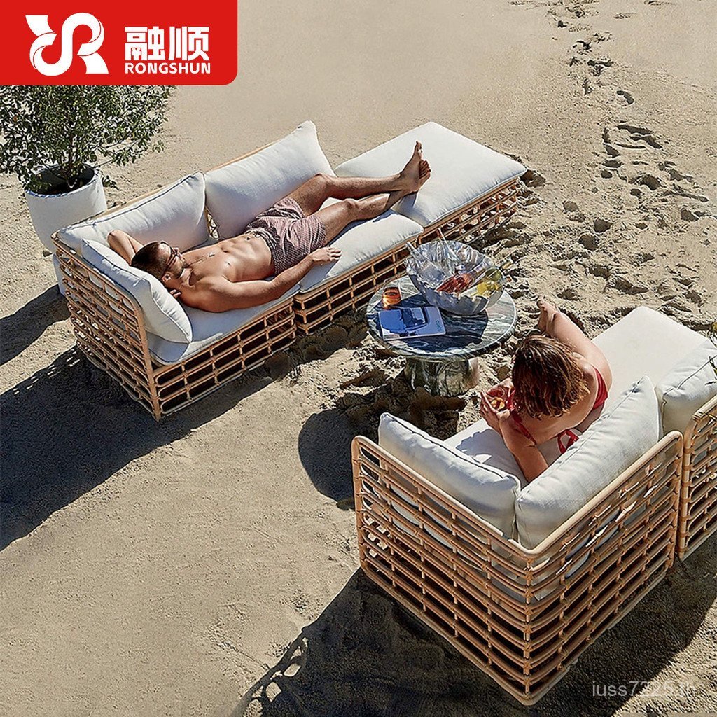 Open-air Villa หวายกลางแจ้ง Open-air โซฟาครีมกันแดด Courtyard เก้าอี้โซฟาสวนโซฟากันน้ํา B & B 1CCO