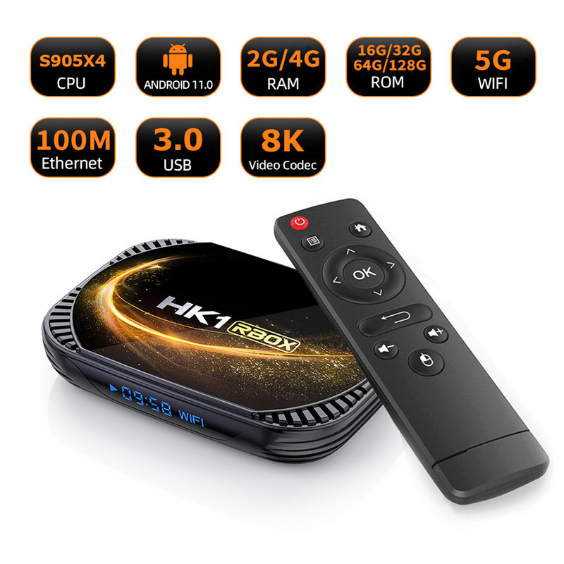 HK1 RBOX X4S Set-Top Box S905X4 4G/64G 8k เครือข่าย HD Player Android 11