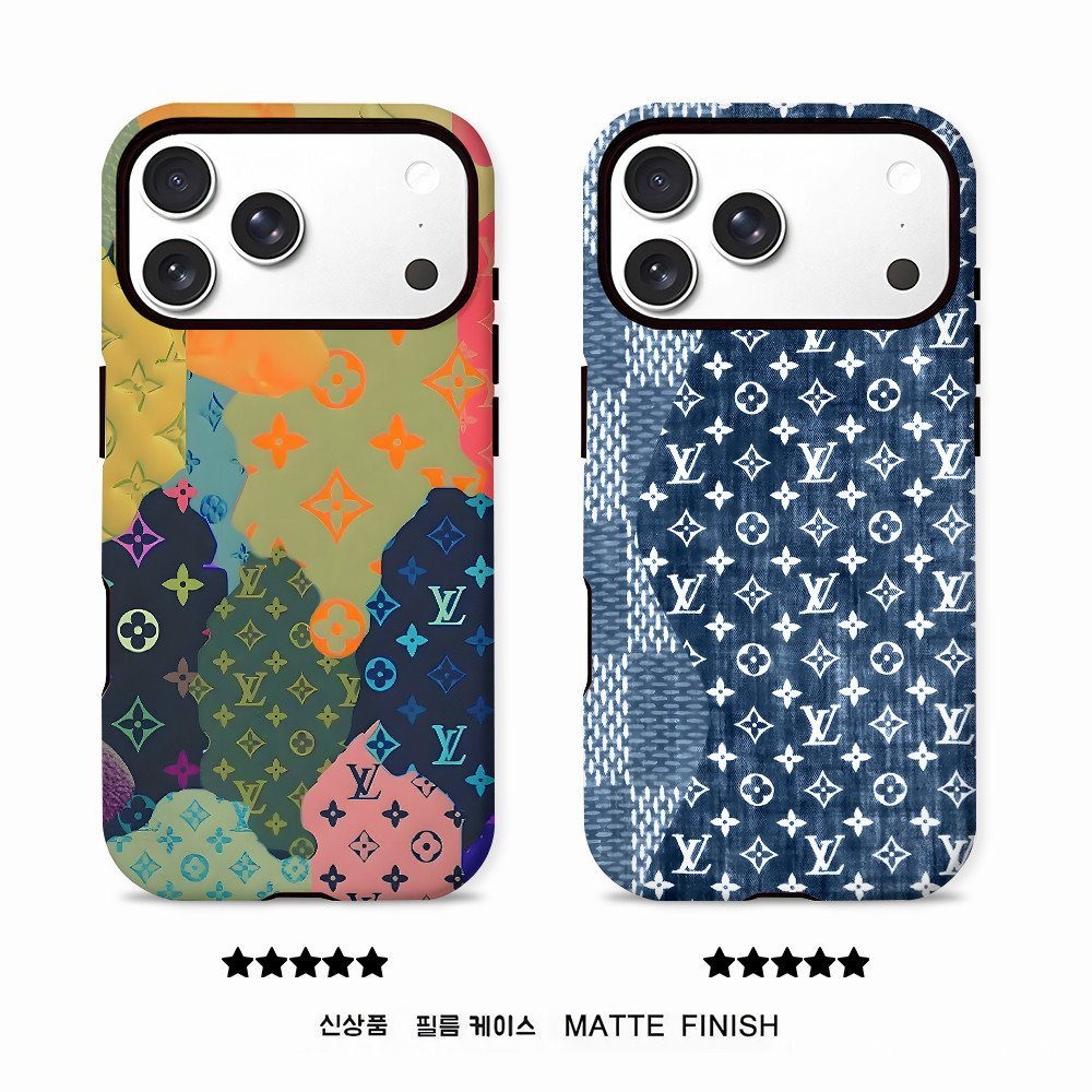 เคสโทรศัพท์เวอร์ชั่นเกาหลีเหมาะสําหรับiPhone 7 8 X XS XR XSMAX 11 12 13 Mini 14 15 16 17 Air Pro Max Plus Graffitiสีน้ําเงินเข้มFrosted Double-Layer Hard Case GPIW