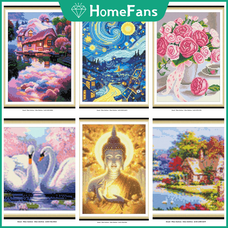 HFReady Stock 5D ภาพวาดเพชรพระพุทธรูป Portrait Full Square Circular Mosaic เย็บปักถักร้อยการ์ตูนเย็บปักถักร้อย Rhinestone ตกแต่งผนัง